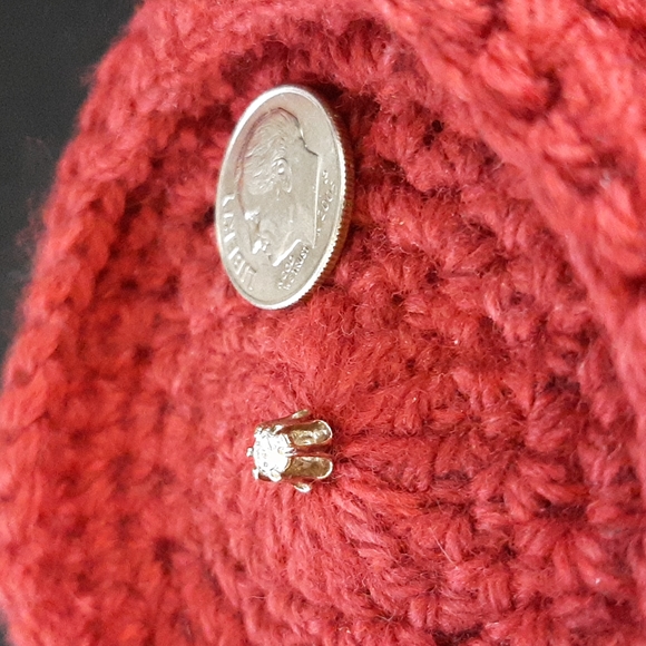 One .14ct Round Cut 3.25mm Diamond Earring - Picture 2 of 8